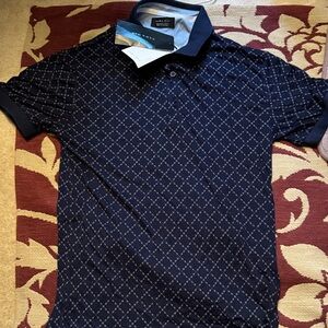 Zara Men’s Dark Navy Geometric Polo